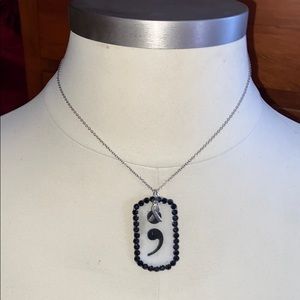 Semicolon survivor necklace